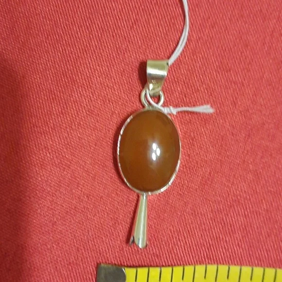 NEW Sterling silver carnelian pendant - Picture 4 of 7